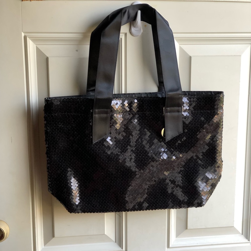 Black sequin tote